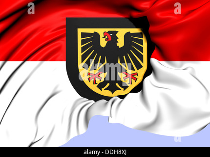 Bandiera di Dortmund in Germania. Close up. Foto Stock