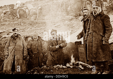 Cucina di campo in una trincea britannica durante il WW1 Foto Stock