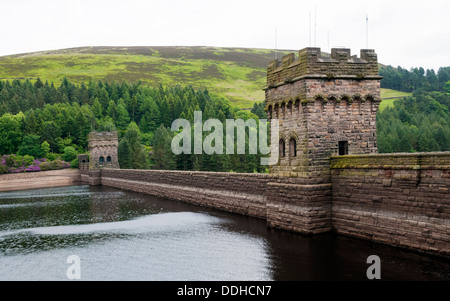 Inghilterra, Peak District, Derwent Dam, ubicazione della pratica viene eseguito per la seconda guerra mondiale 'Dam Busters' bombardamenti Foto Stock