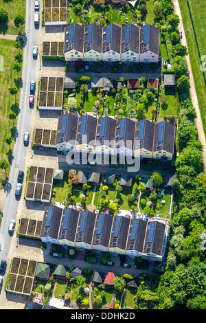 Foto aerea, 'Sonnenhof' insediamento solare, fotovoltaico Foto Stock