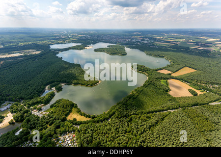 Vista aerea, Halterner serbatoio o lago Haltern Foto Stock