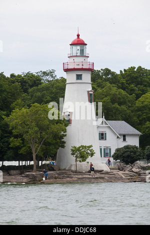 Marblehead Lighthouse è raffigurato a Marblehead, Ohio Foto Stock