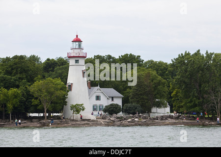 Marblehead Lighthouse è raffigurato a Marblehead, Ohio Foto Stock