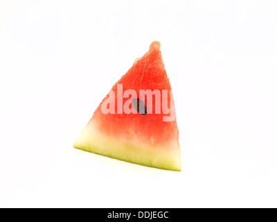 Fetta di acqua di melone su sfondo bianco Foto Stock