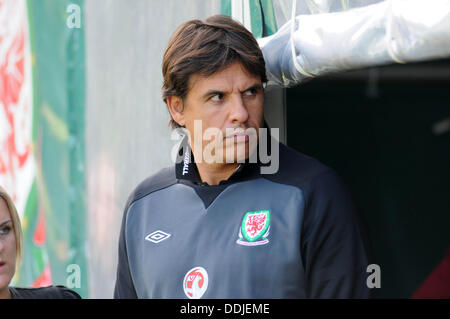 Cardiff, Galles, UK. Il 3 settembre 2013. Wales Football Manager Chris Coleman durante il corso di formazione in Cardiff oggi. Credito: Phil Rees/Alamy Live News Foto Stock