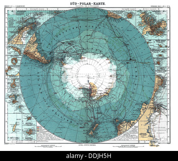 Antartico su un 1912 mappa tedesco Foto Stock