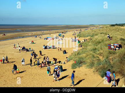 Old Hunstanton Beach, Norfolk, costa del Mare del Nord, England Inglese Regno Unito spiagge sabbiose Foto Stock