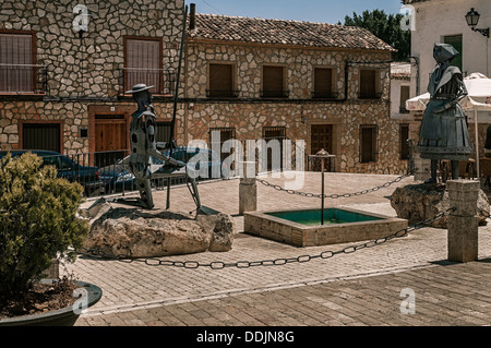 Dichiarazione di amore di Don Chisciotte al Peerless Dulcinea di El Toboso villaggio di Toledo Provincia de Castilla la Mancha Spagna. Foto Stock