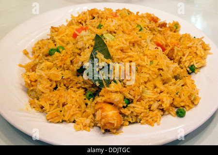 East Indian Biryani piatto di riso con carne Foto Stock