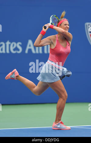 New York, America. 03Sep, 2013. Victoria Azarenka (Bel) in azione contro Ana Ivanovic (Ser) durante il quarto round della US Open da Flushing Meadows. Credito: Azione Sport Plus/Alamy Live News Foto Stock