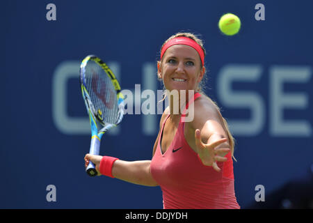 New York, America. 03Sep, 2013. Victoria Azarenka (Bel) in azione contro Ana Ivanovic (Ser) durante il quarto round della US Open da Flushing Meadows. Credito: Azione Sport Plus/Alamy Live News Foto Stock