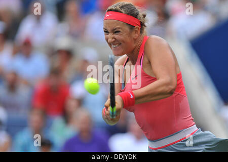 New York, America. 03Sep, 2013. Victoria Azarenka (Bel) in azione contro Ana Ivanovic (Ser) durante il quarto round della US Open da Flushing Meadows. Credito: Azione Sport Plus/Alamy Live News Foto Stock