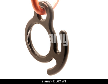 Arrampicata su roccia e moschettone discensore Foto Stock