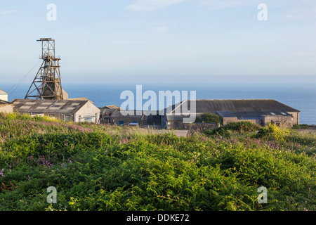 Inghilterra, Cornwall, Geevor Miniera di stagno, albero di Vittoria Foto Stock