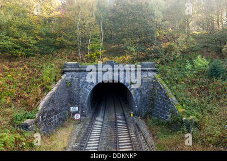 Galleria ferroviaria. Tunnel Totley a Grindleford nel Derbyshire campagna, England, Regno Unito Foto Stock