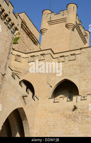 La torre del Palazzo Reale di Navarra di kings di Olite (Navarra, Spagna) Foto Stock