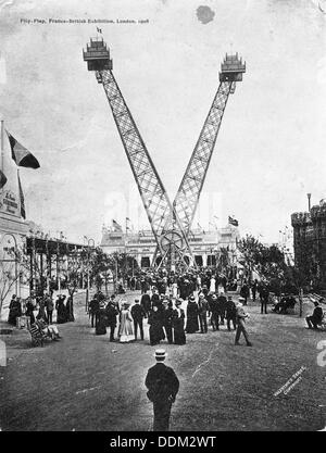 Il Flip-Flap amusement ride, mostra franco-britannique, White City, Londra, 1908. Artista: sconosciuto Foto Stock