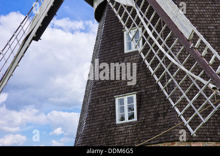 Storico mulino, Woldegk, Mecklenburg, Germania Foto Stock