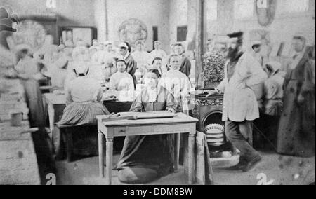 Prigionieri delle donne lavorano, Pentonville prigione, Londra. Artista: sconosciuto Foto Stock