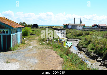 Fort Royer, Boyardville, sito ostriecole, ostricoltura Harbour, sull'isola di Oleron,Charente Maritime, Francia Foto Stock