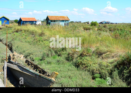 Fort Royer, Boyardville, sito ostriecole, ostricoltura Harbour, sull'isola di Oleron,Charente Maritime, Francia Foto Stock