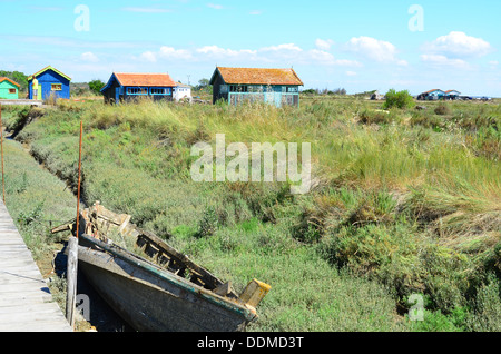 Fort Royer, Boyardville, sito ostriecole, ostricoltura Harbour, sull'isola di Oleron,Charente Maritime, Francia Foto Stock