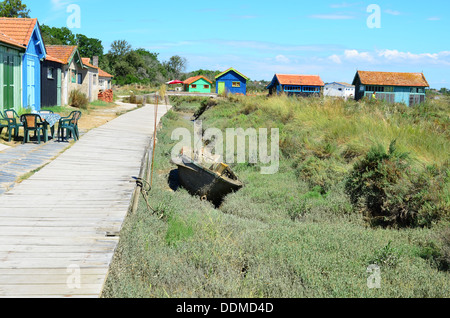 Fort Royer, Boyardville, sito ostriecole, ostricoltura Harbour, sull'isola di Oleron,Charente Maritime, Francia Foto Stock