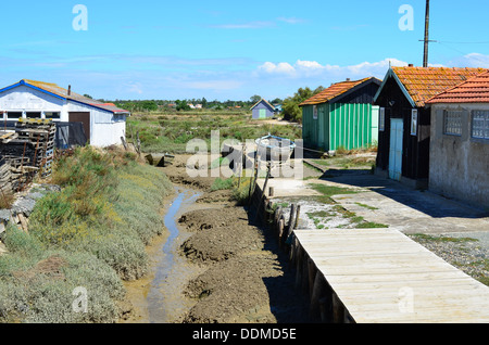Fort Royer, Boyardville, sito ostriecole, ostricoltura Harbour, sull'isola di Oleron,Charente Maritime, Francia Foto Stock