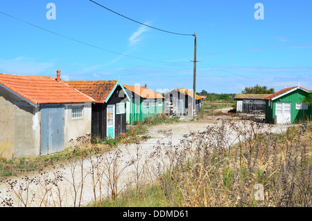 Fort Royer, Boyardville, sito ostriecole, ostricoltura Harbour, sull'isola di Oleron,Charente Maritime, Francia Foto Stock