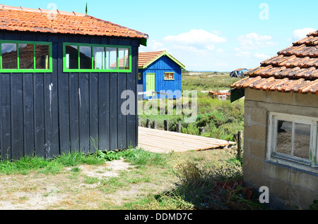 Fort Royer, Boyardville, sito ostriecole, ostricoltura Harbour, sull'isola di Oleron,Charente Maritime, Francia Foto Stock