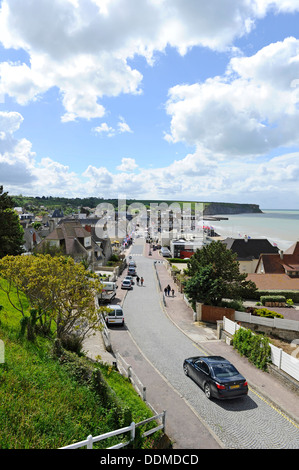 Arromanches, il francese città costiera di sbarco inglese il 6 giugno 1944. Foto Stock