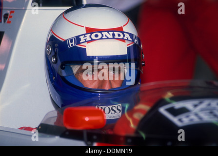 Alain Prost, British Grand Prix, Silverstone, Northamptonshire, 1989. Artista: sconosciuto Foto Stock