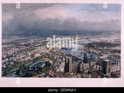 Vista di Londra da Westminster, c1850. Artista: Un Appert Foto Stock