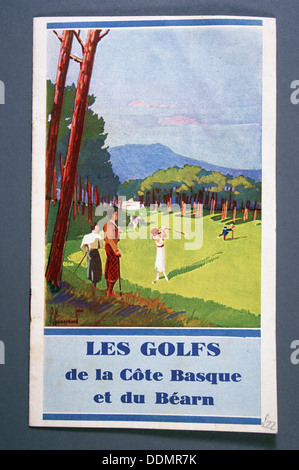 Poster pubblicitari golf vacanze sulla costa basca, francese, c1920s. Artista: sconosciuto Foto Stock