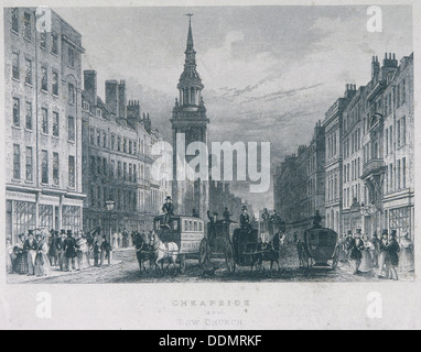 Cheapside, Londra, c1830. Artista: Anon Foto Stock