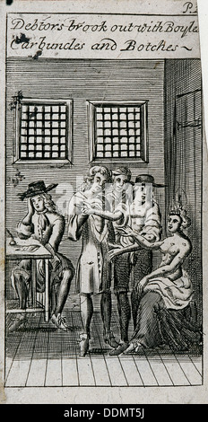 Prigione di flotta, Londra, 1691. Artista: Anon Foto Stock