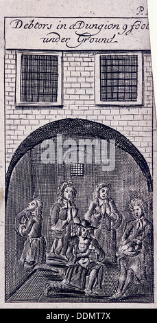 Prigione di flotta, Londra, 1691. Artista: Anon Foto Stock