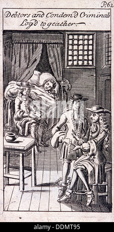 Prigione di flotta, Londra, 1691. Artista: Anon Foto Stock