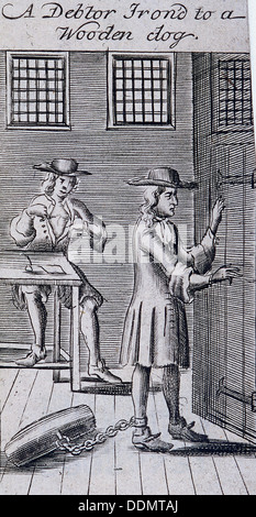 Prigione di flotta, Londra, 1691. Artista: Anon Foto Stock