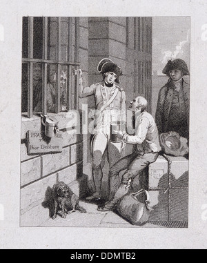 'Un sibilo shop : Tom & Jerry visitando la logica, a bordo della flotta', flotta prigione, Londra, 1821. Artista: George Cruikshank Foto Stock