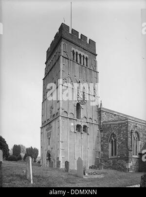 Earls Barton chiesa, Northamptonshire. Artista: sconosciuto Foto Stock