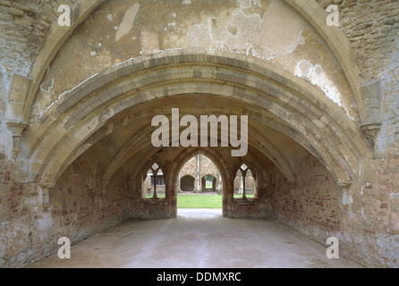 La Chapter House, Cleeve Abbey, Somerset, 1999. Artista: J Bailey Foto Stock