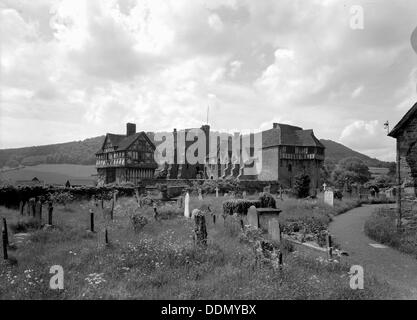 Il castello di Stokesay, Shropshire, 1959. Artista: Herbert Felton Foto Stock