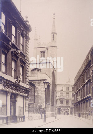 St Mary Axe e St Andrew Undershaft, Londra, 1911. Artista: Anon Foto Stock