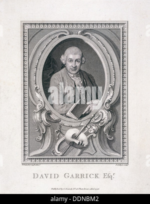 Ritratto ovale di David Garrick, 1776. Artista: J Collyer Foto Stock