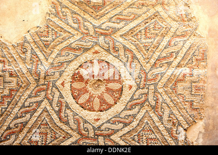 Cipro, Kourion, assiro Ku-ri-ho, antica greca, latina, curio, storico antico sito archeologico, ruderi, Mosaico in H Foto Stock