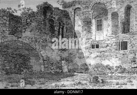 Rovine del transetto sud, Chiesa di San Bartolomeo-la-Grande, Smithfield, città di Londra, 1805. Artista: Anon Foto Stock