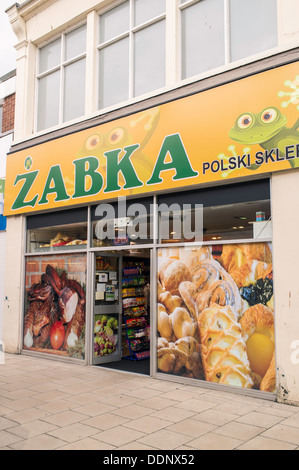 Supermercato polacco in Hereford, Herefordshire, England, Regno Unito Foto Stock