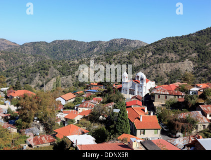 Cipro, Monti Troodos in Cipro villaggio montano Pedoulas Foto Stock