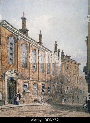 Vista del Merchant Taylors' School nel Suffolk Lane, Città di Londra, 1864. Artista: Anon Foto Stock